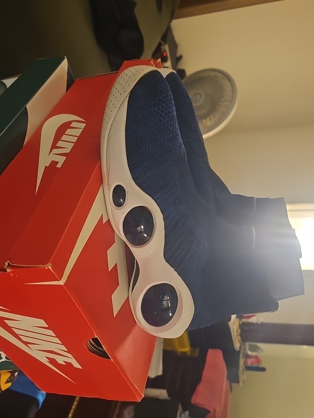 Nike Kids Navy Blue Slip-On Sneakers with White Pod Sole